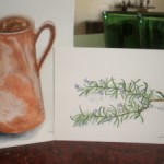 Rustic jug and rosemary